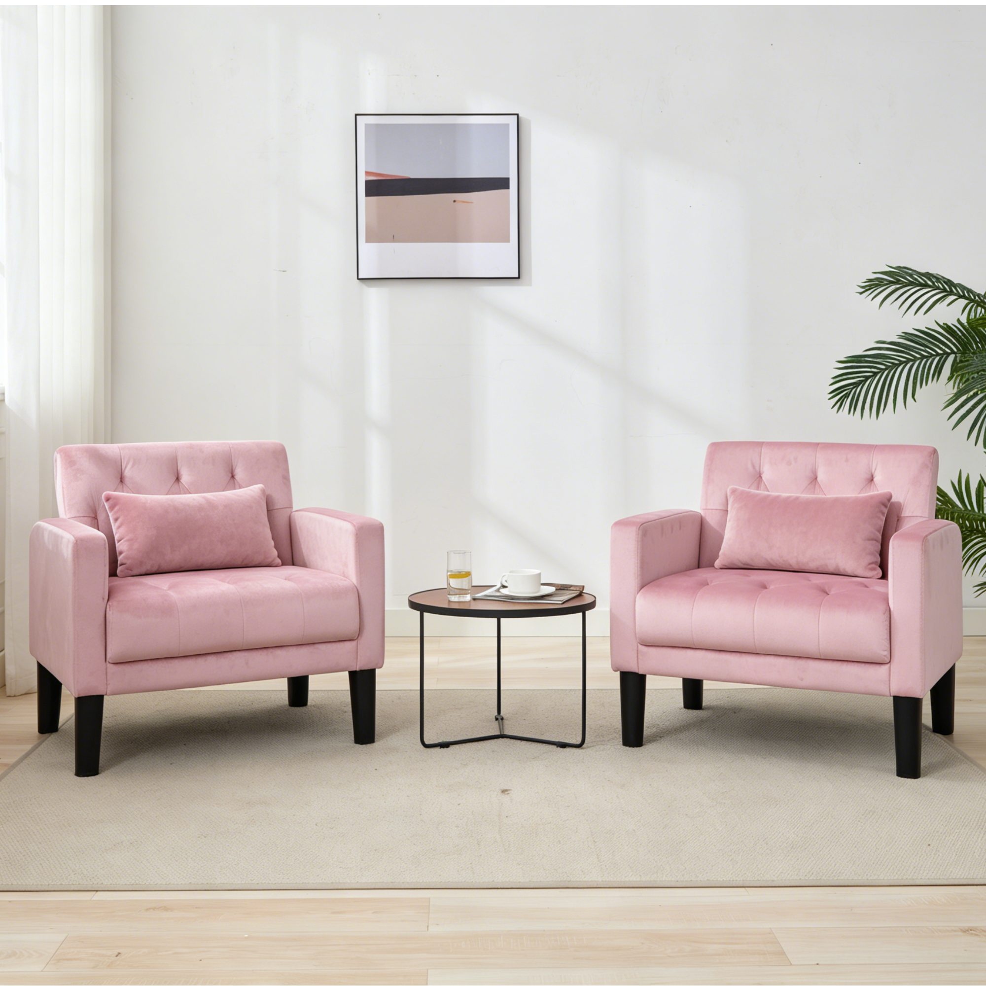 GRAVFORCE Ohrensessel Polstersessel Modern Loungesessel Wohnzimmer (2-St), Stoff bis 136 kg