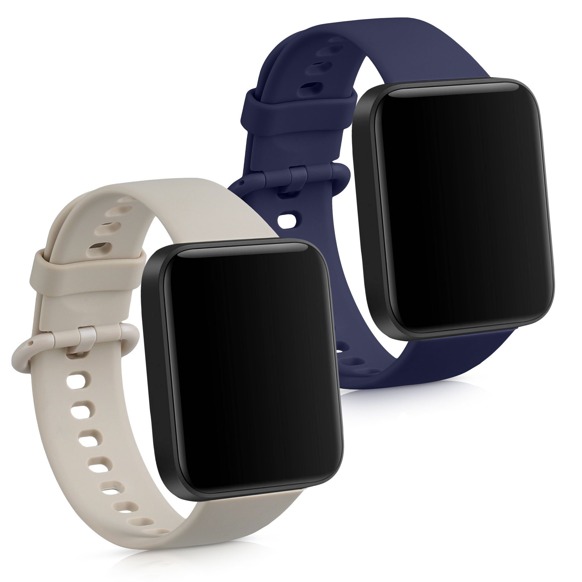 kwmobile 2x Uhrenarmband für Xiaomi Redmi Watch 2 Lite Armband Smartwatch, 2-tlg., Fitnesstracker Band Set aus TPU Silikon - Ersatzarmband Smartwatch