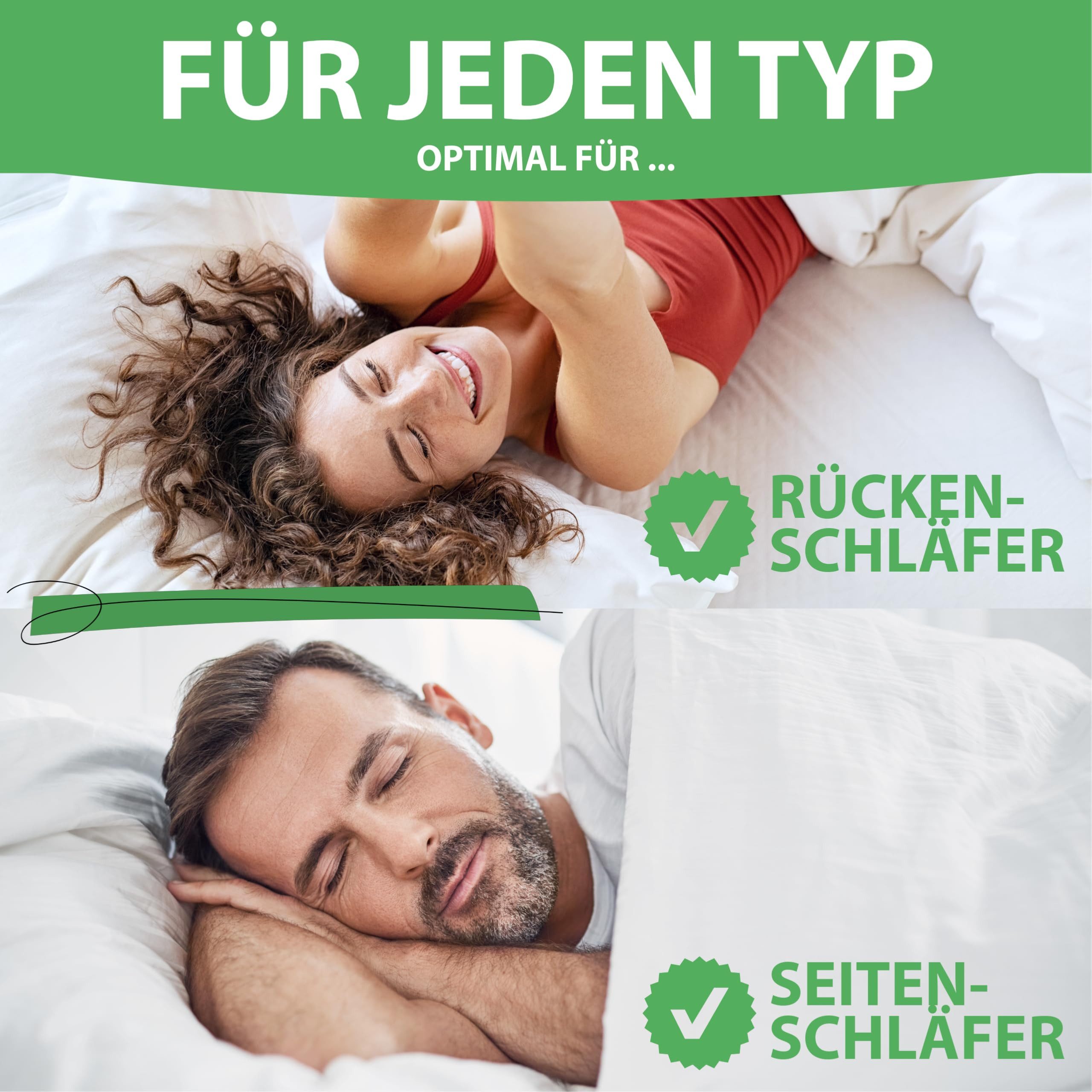 Welldora Kopfkissen Innovatives Puffwolken-Design für höchsten Komfort & Ergonomie, Füllung: 100% Federn, Mittelfestes Kissen fachärztl. geprüft, Oeko-Tex zert. in der Schweiz