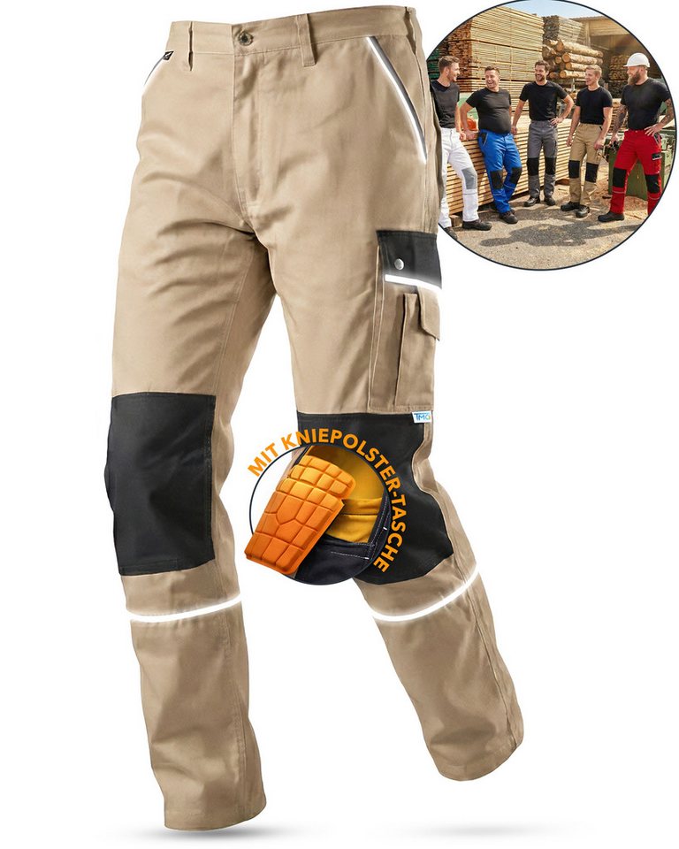 TMG International Arbeitshose Arbeitshose Bundhose Cargohose Style Arbeitshose Herren mit Kniepolstertaschen in Übergrößen erhältlich