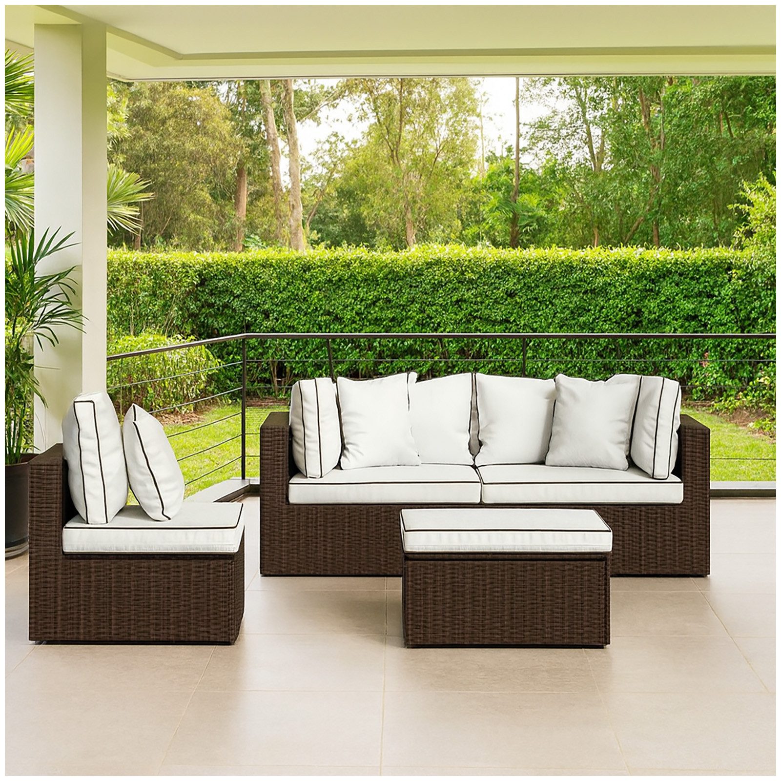 HTI-Living Balkonset Terrassenmöbel Cariati, (Set, 2-tlg., 1 Sofa, 1 Hocker günstig online kaufen