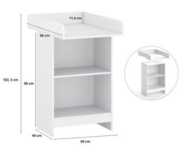 Feldmann-Wohnen Wickelkommode Melisa, 60x38x103,5cm weiß