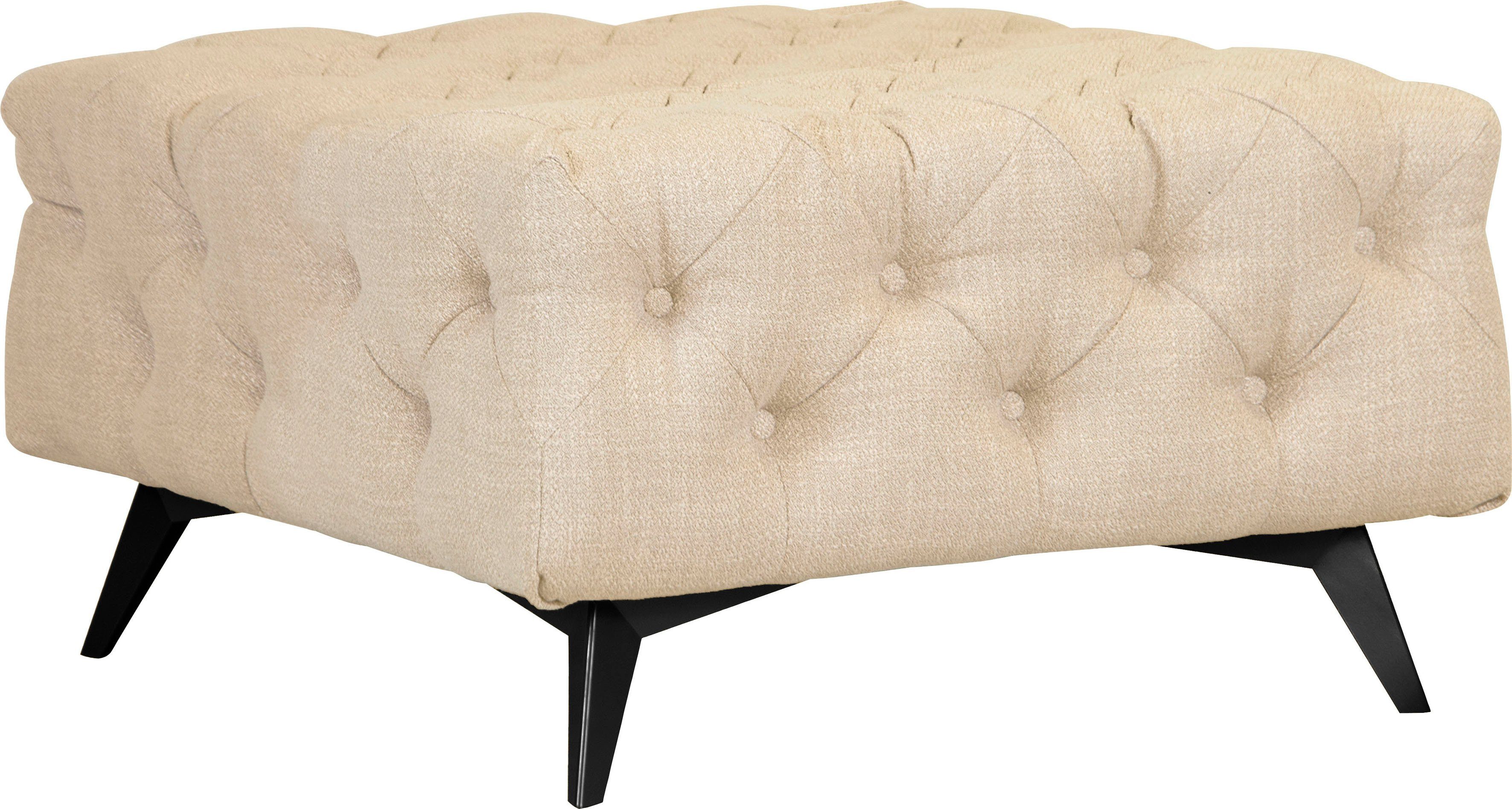 Leonique Polsterhocker Glynis, aufwändige Knopfheftung, moderne Chesterfield Optik, Fußfarbe wählbar