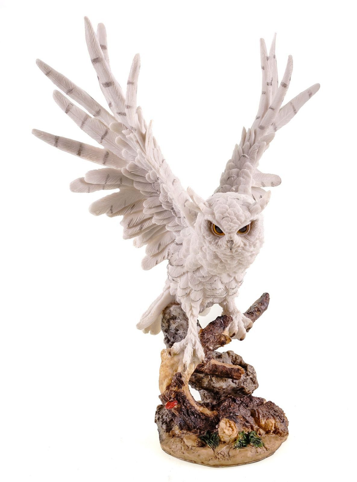 Dekofigur Dekofigur Eule weiß Skulptur 38 cm Deko Figur Vogel Geschenk Tier Uhu
