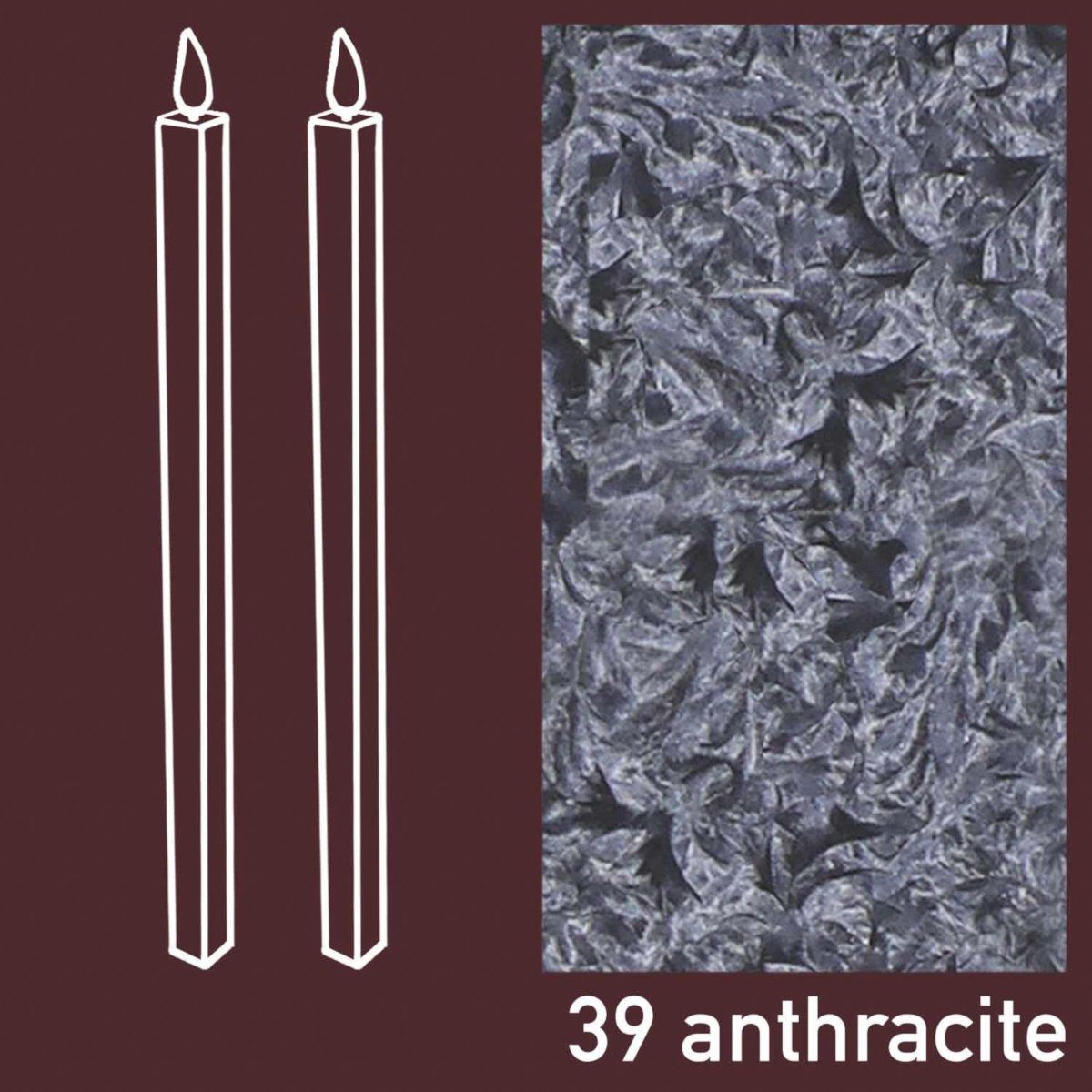 Amabiente Tafelkerze Kerze CLASSIC anthrazit 40cm - 2er Set