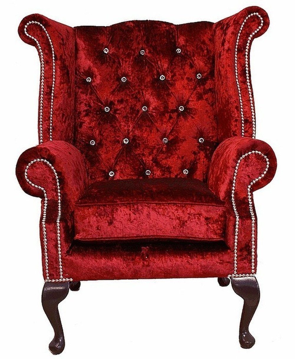 JVmoebel Ohrensessel Chesterfield Relaxsessel in Rot mit komfortablem Sitzgefühl, Made in Europa