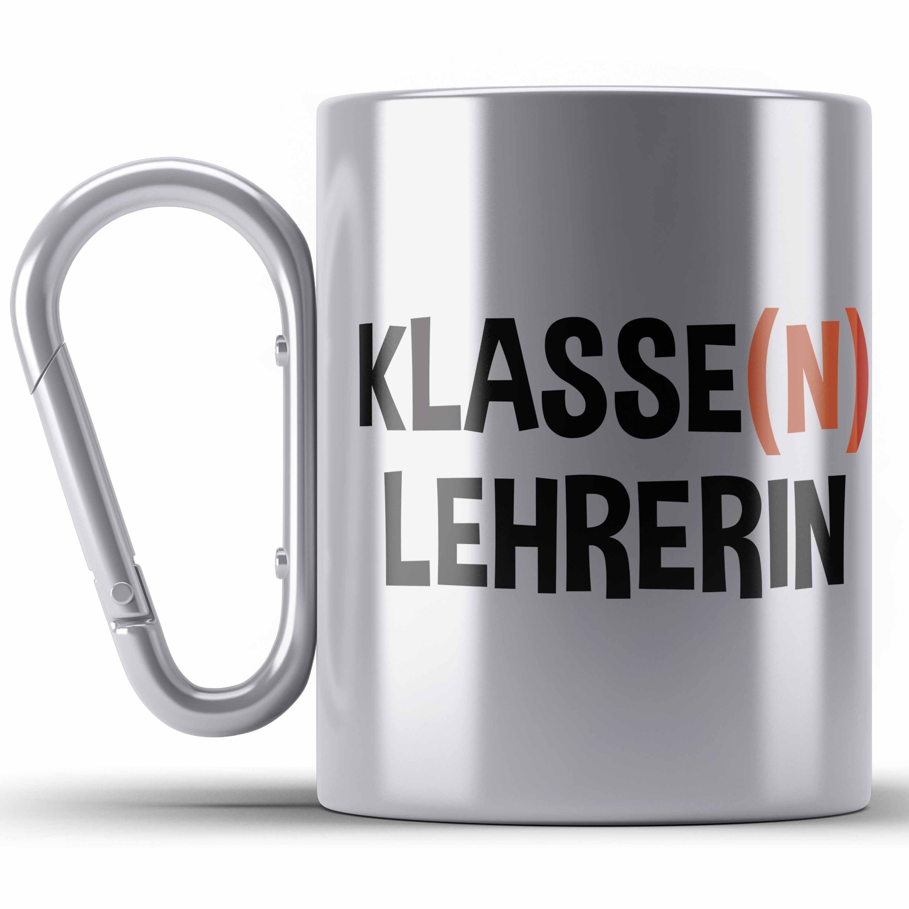 Trendation Thermotasse - Klassenlehrerin Leherin Geschenk Edelstahl Tasse Geschenkidee Lusti Silber