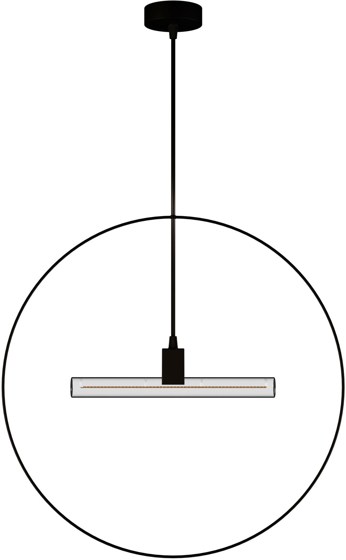 mit Stylisher Textilkabel SEGULA Metall, Minimalismus, schwarzes Syntax, Pendelleuchte