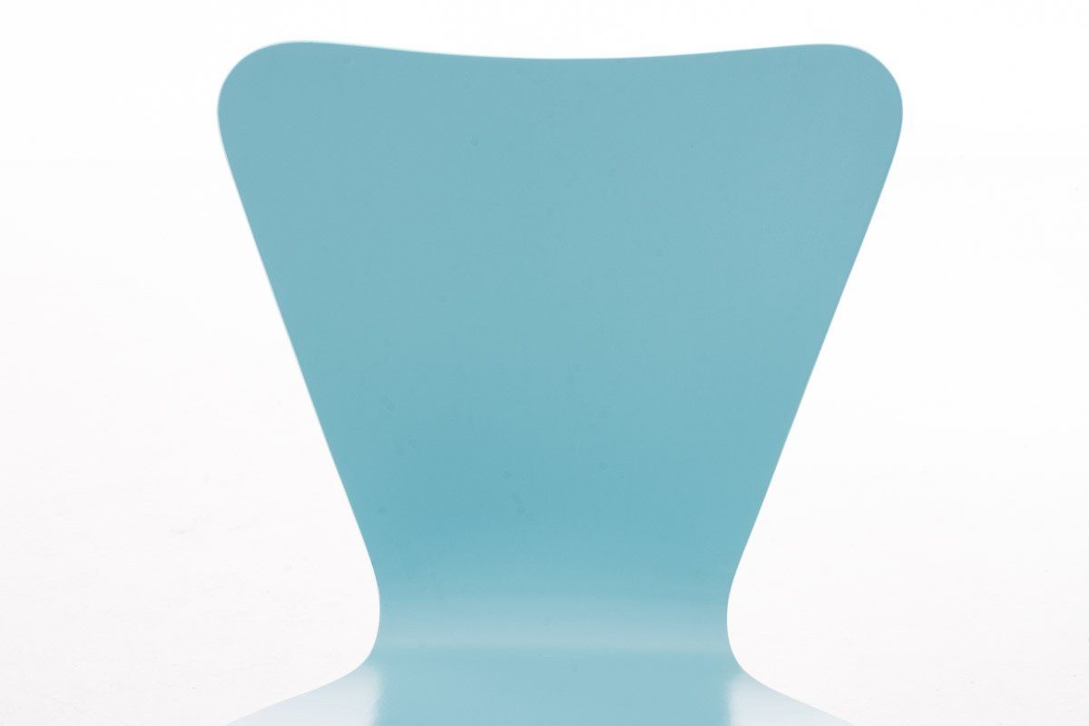 (Besprechungsstuhl Gestell: Metall - hellblau geformter Warteraumstuhl ergonomisch - TPFLiving Messestuhl), Konferenzstuhl - - Sitzfläche Calisso Besucherstuhl chrom Holz Sitzfläche: mit