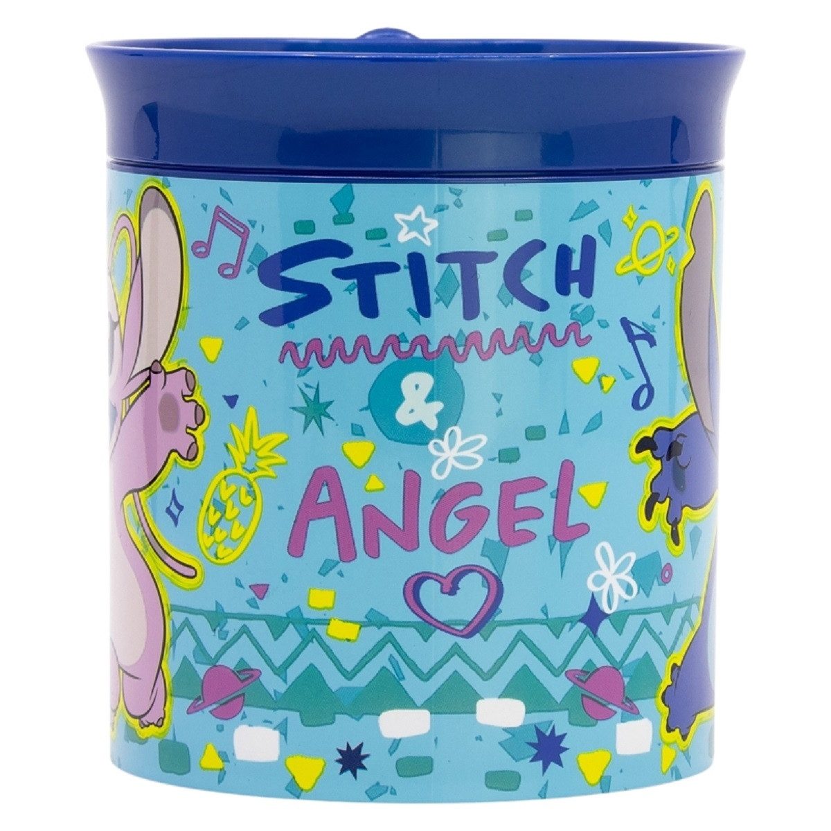 Lilo & Stitch Becher - Mikrowellengeeigneter Kunststoffbecher 400 ml – für Kinder, 1-tlg., besonders leicht und praktisch