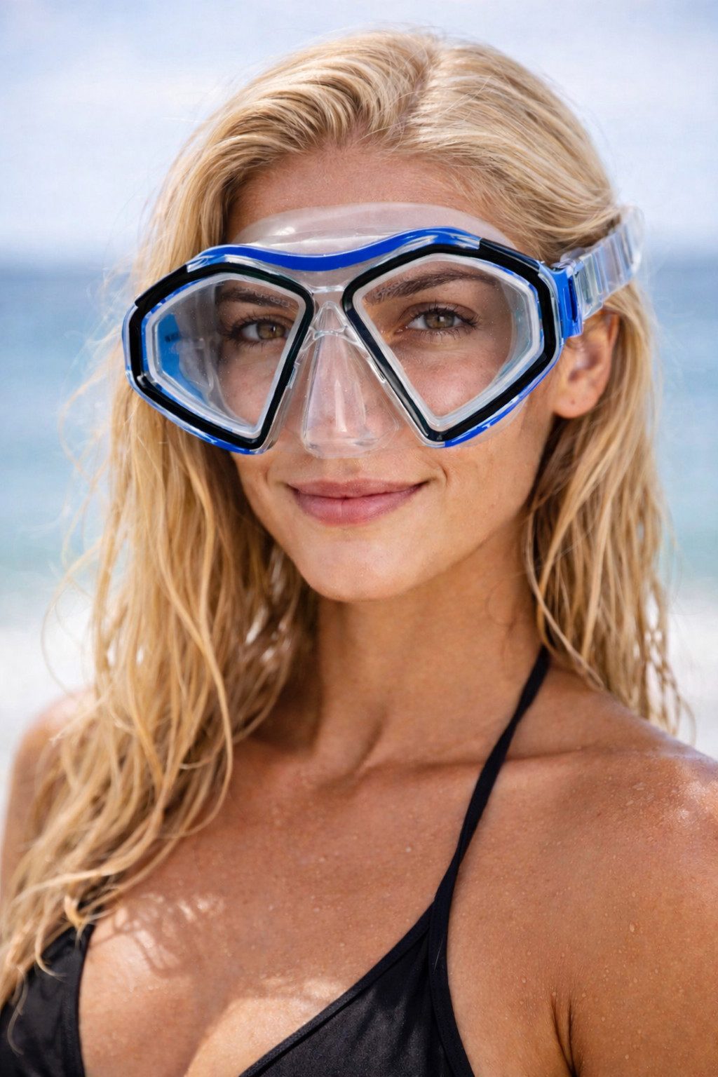 Fashy Taucherbrille Fashy Taucherbrille für Erwachsene mit Hartglas & Silikon blau