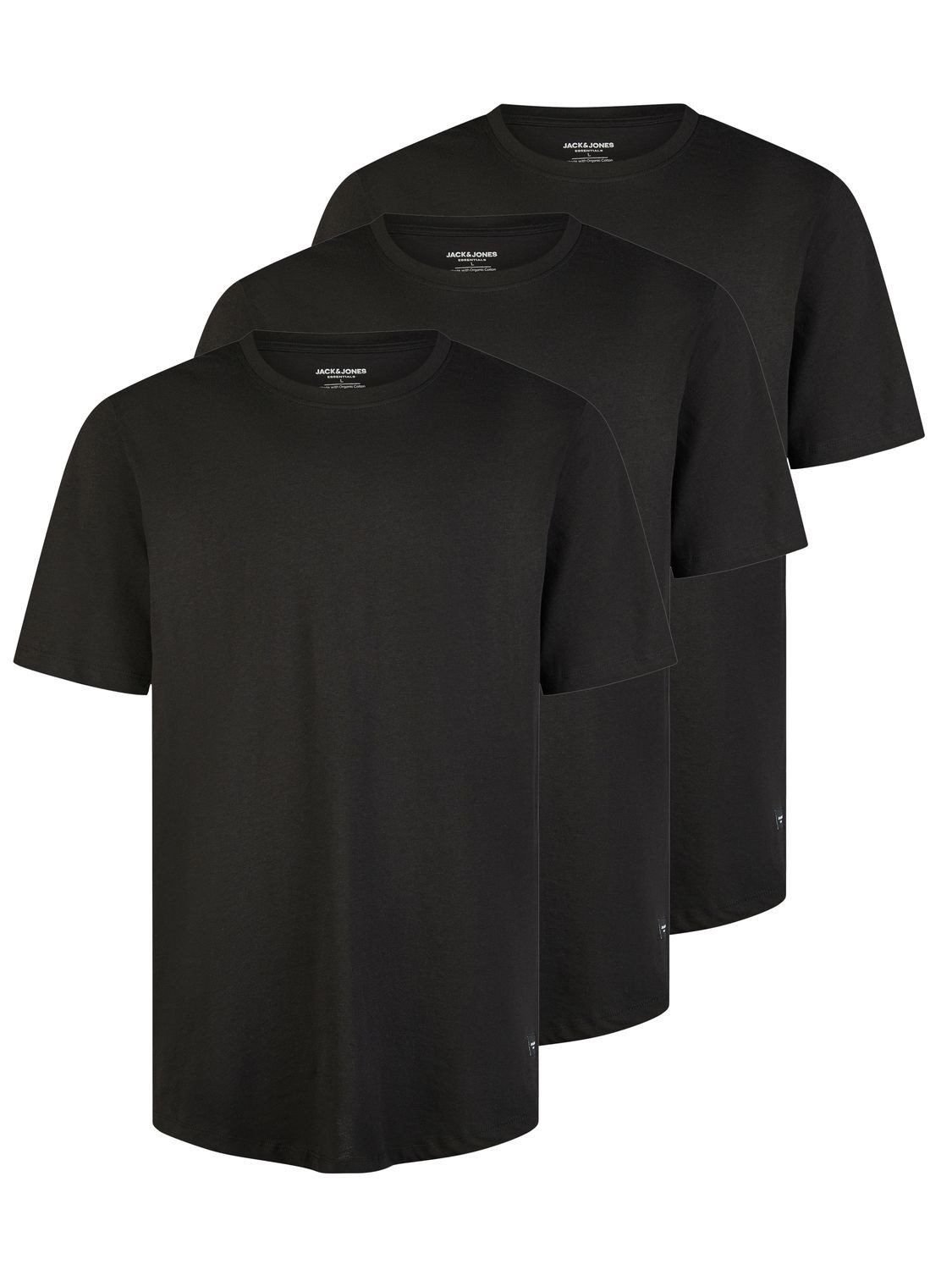 Jack & Jones T-Shirt Herren Basicshirt JJENOA 3er Pack Regular Fit (Vorteilspack, 3-tlg) Kurzarm Tee Shirt mit Rundhalsausschnitt aus 100% Baumwolle