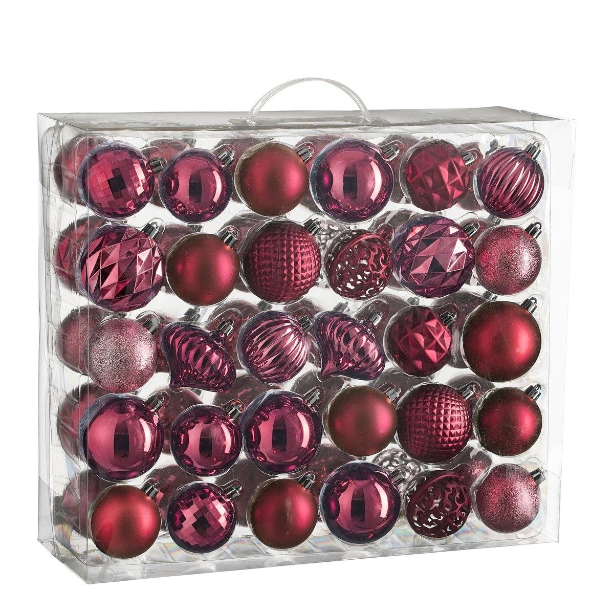 Mica Decorations Weihnachtsbaumkugel Mica Decorations Baum Dekoration bruchfest fuchsie 60 Stueck - d7cm