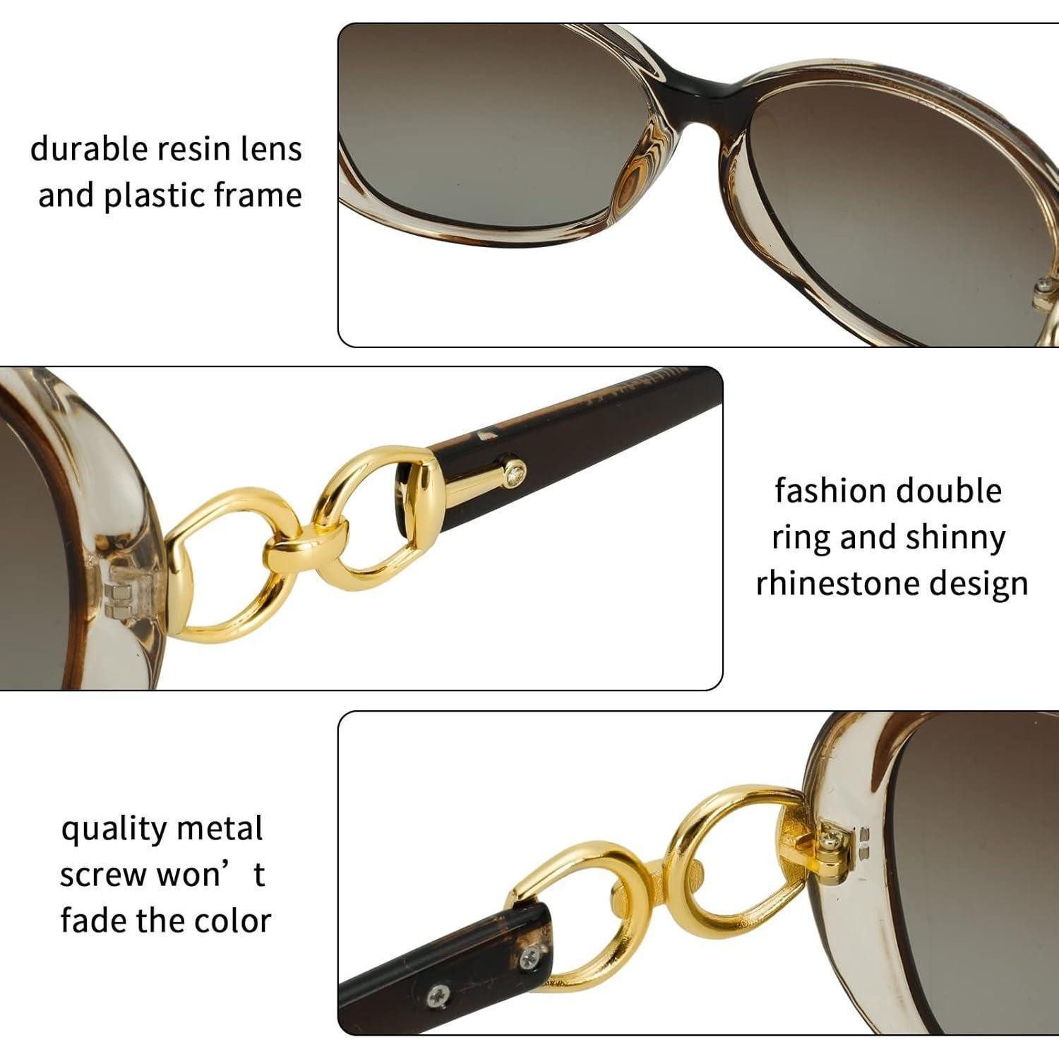 LuxusKollektion Retrosonnenbrille 3er Set Damen Polarisierte Vintage Groß-Sonnenbrillen UV400