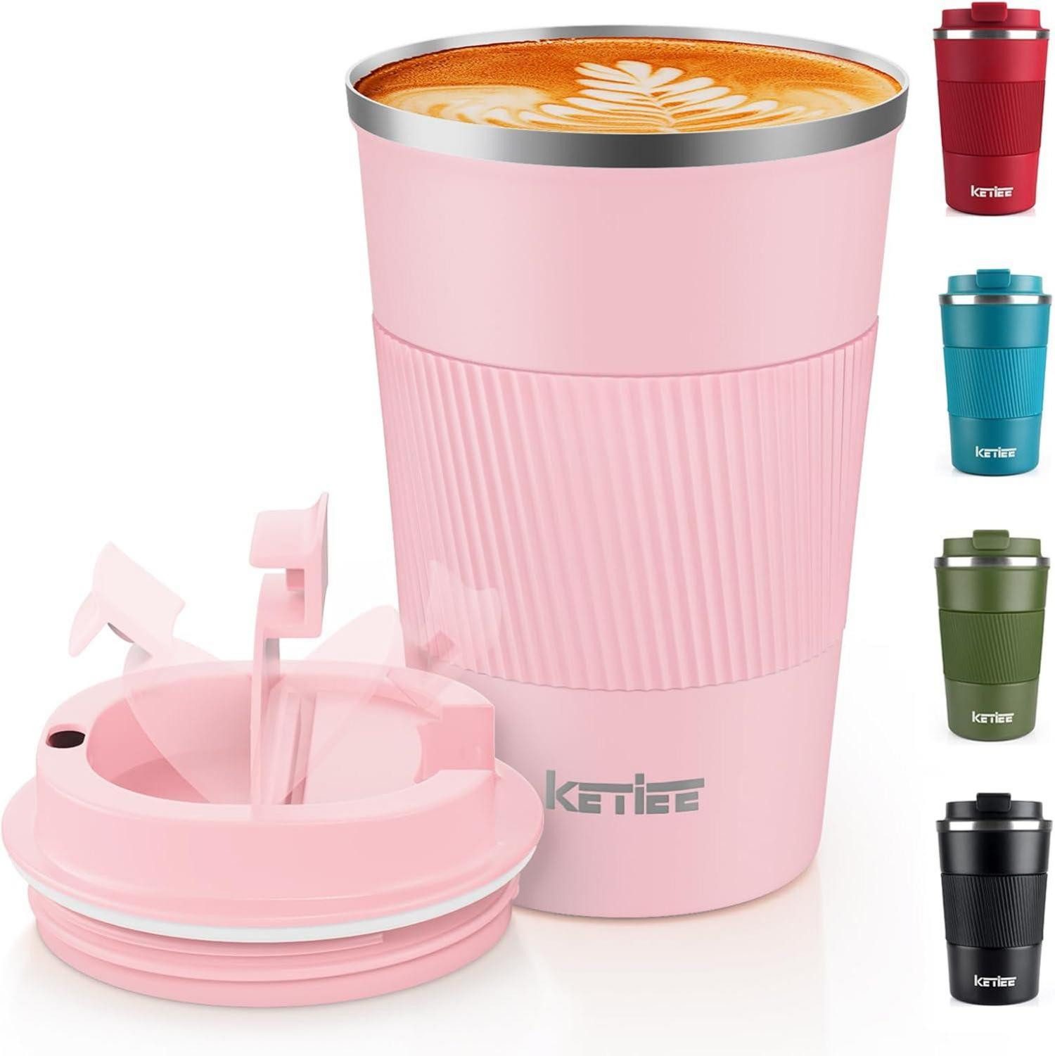 LuxusKollektion Coffee-to-go-Becher Чашки to go 380ml Термокружка Doppelwandig Rosa