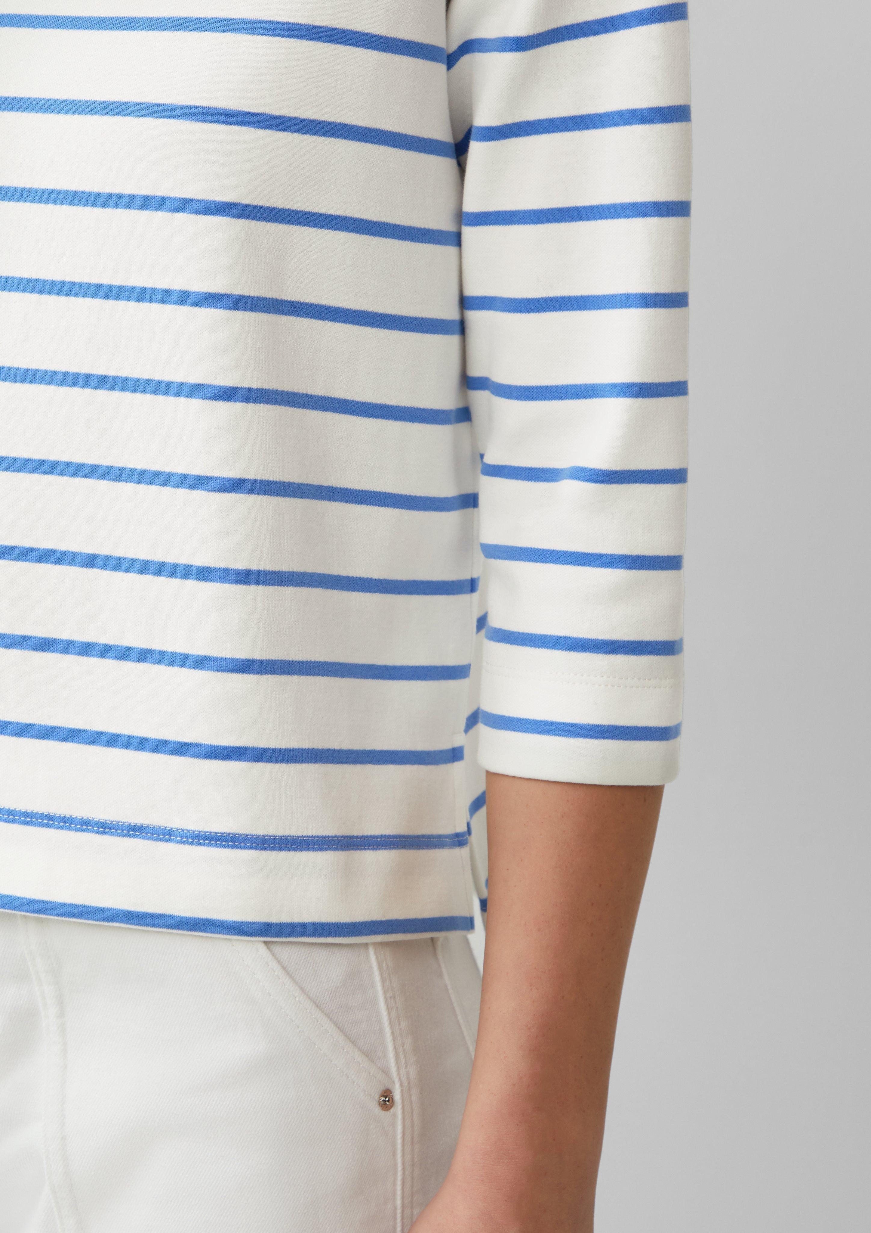 s.Oliver 3/4-Arm-Shirt Geringeltes Sweatshirt mit U-Boot-Ausschnitt günstig online kaufen