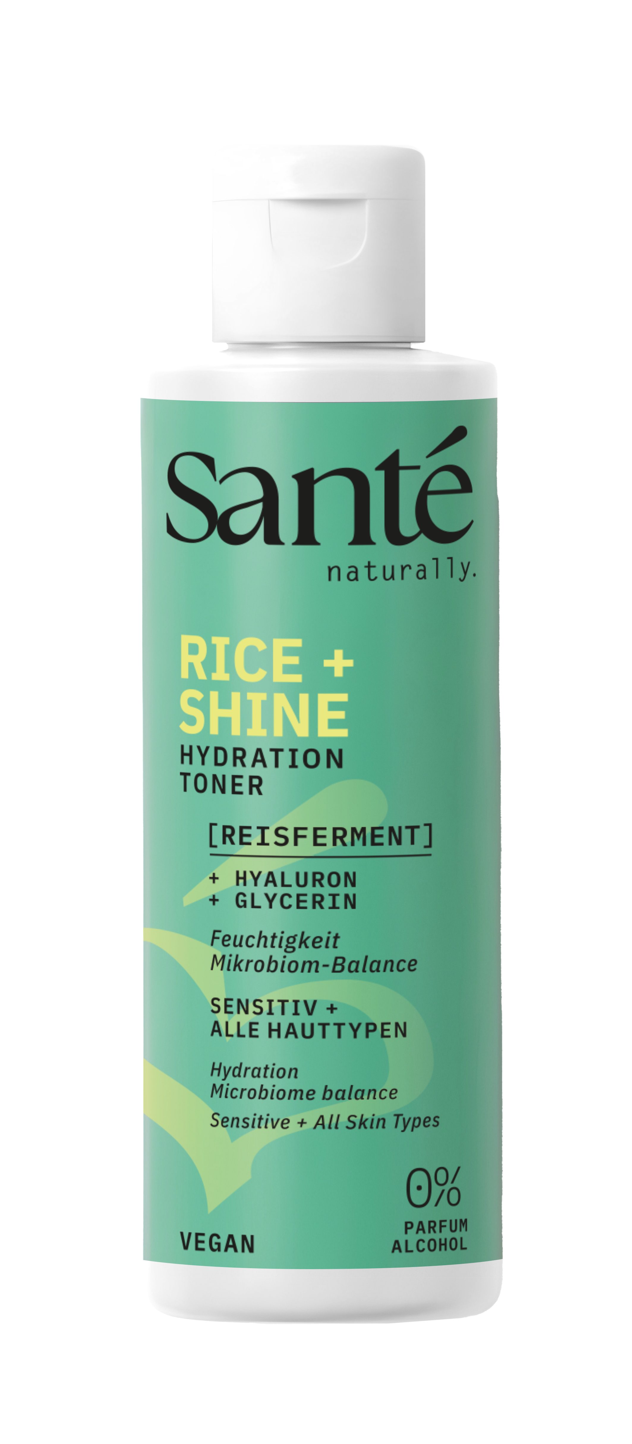 SANTE Toner RICE + SHINE HYDRATION TONER, für das Gesicht, mit Reisferment, Glycerin und Hyaluron, vegan