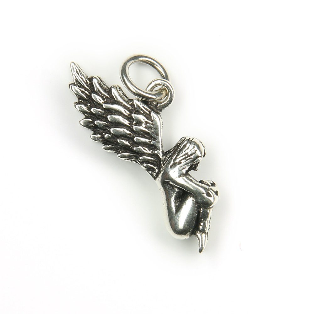 NKlaus Kettenanhänger Keltisches Engel Amulett 3cm Silber 925 Kettenanh, 925 Sterling Silber Silberschmuck für Damen