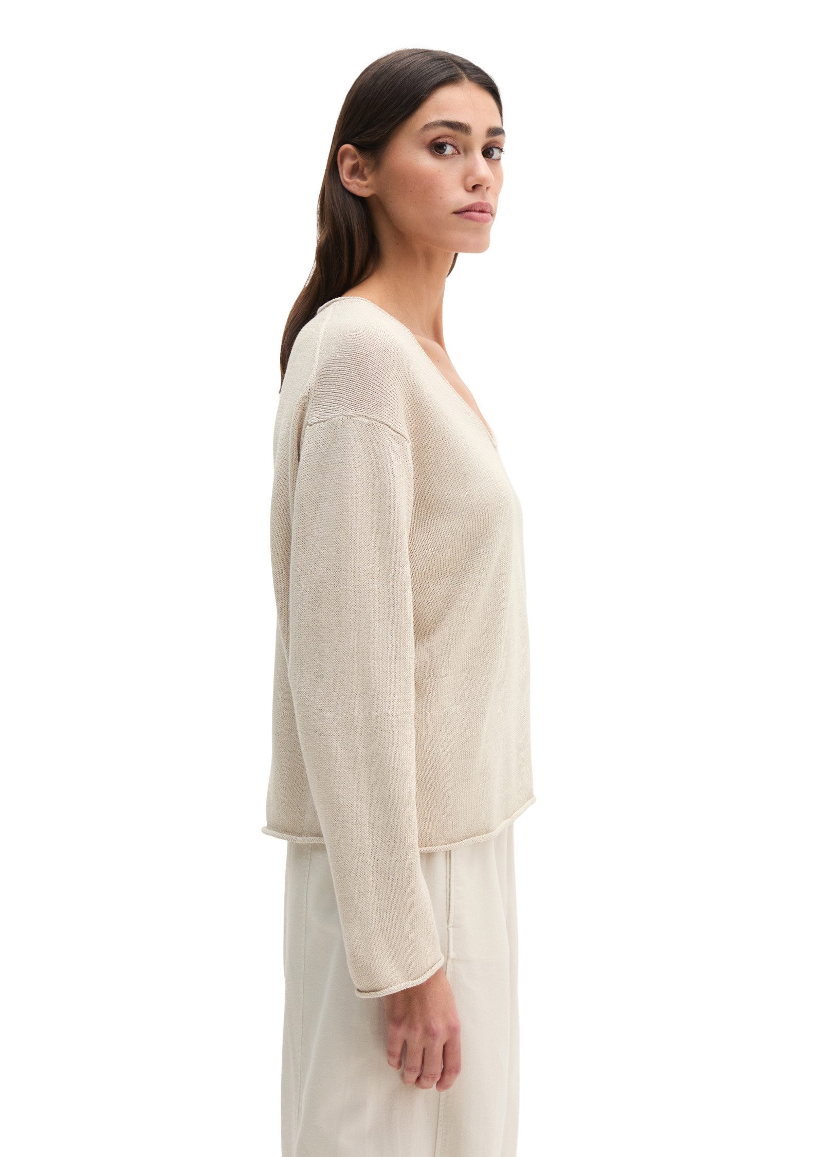 Marc O'Polo Strickpullover aus Organic Cotton-Leinen-Mix