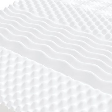 Kaltschaummatratze Schaumstoffmatratze Weiß 90x190 cm 7-Zonen Härtegrad 20 ILD, vidaXL, 10 cm hoch
