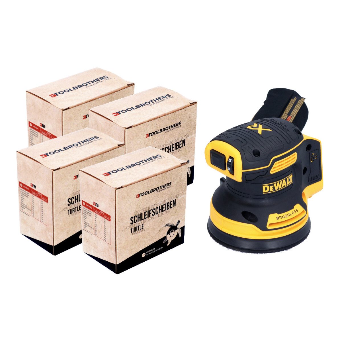 DeWalt Akku-Exzenterschleifer DCW 210 N Akku Exzenterschleifer 18 V 125 mm Brushless Solo + 4x