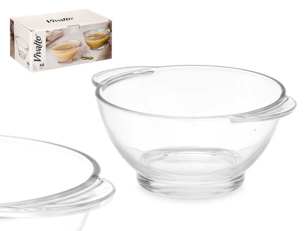 Vivalto Dessertschale 6er Set Dessertschalen Glas Snack Tapas Pudding Müsli Schüsseln Schälc, Glas, (6-tlg)