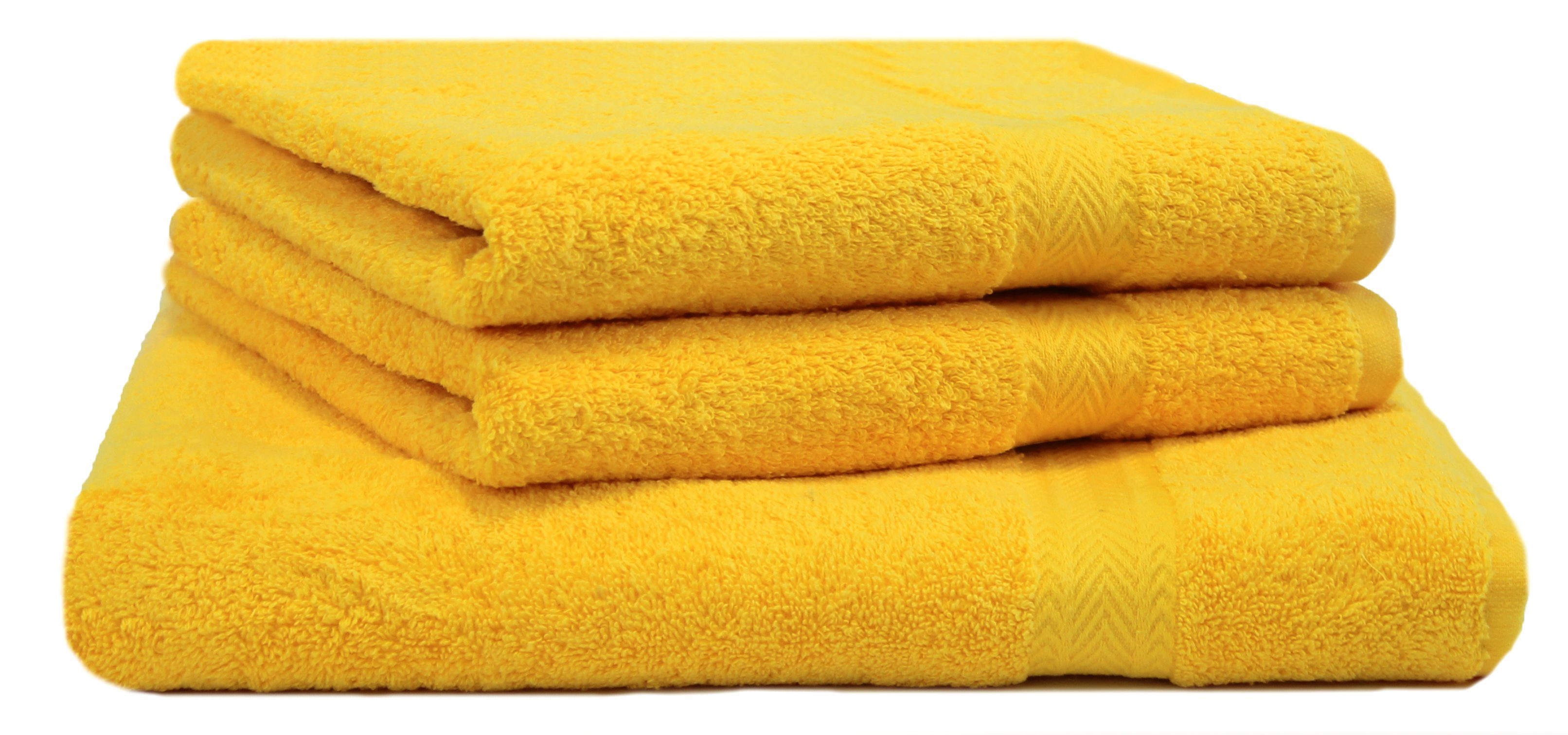 Betz Handtuch Set Badetuch Tuch Handtuch Farbe Saunatuch Tücher 3-TLG. cm Liegetuch Baumwolle cm Set Premium 50x100 Strandtuch 100% 1 gelb, 70x200 Frottee 2