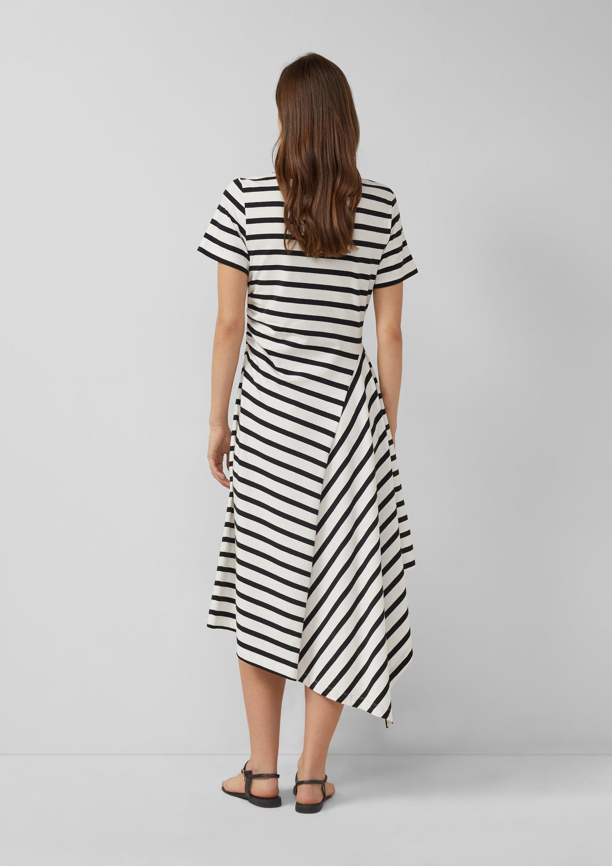 s.Oliver Midikleid Kleid Asymmetrisches Jerseykleid mit Raffung