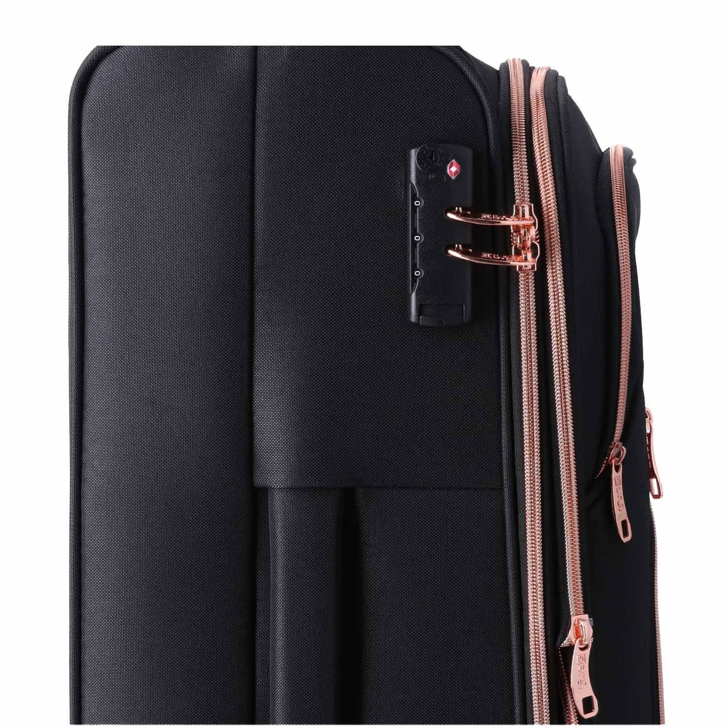 TheTrueC Koffer TheTrueC 4 Rollen Koffer Superlight 67cm Kopenhagen black/rose, 4 Rollen Rollen – Bild 3 von 5