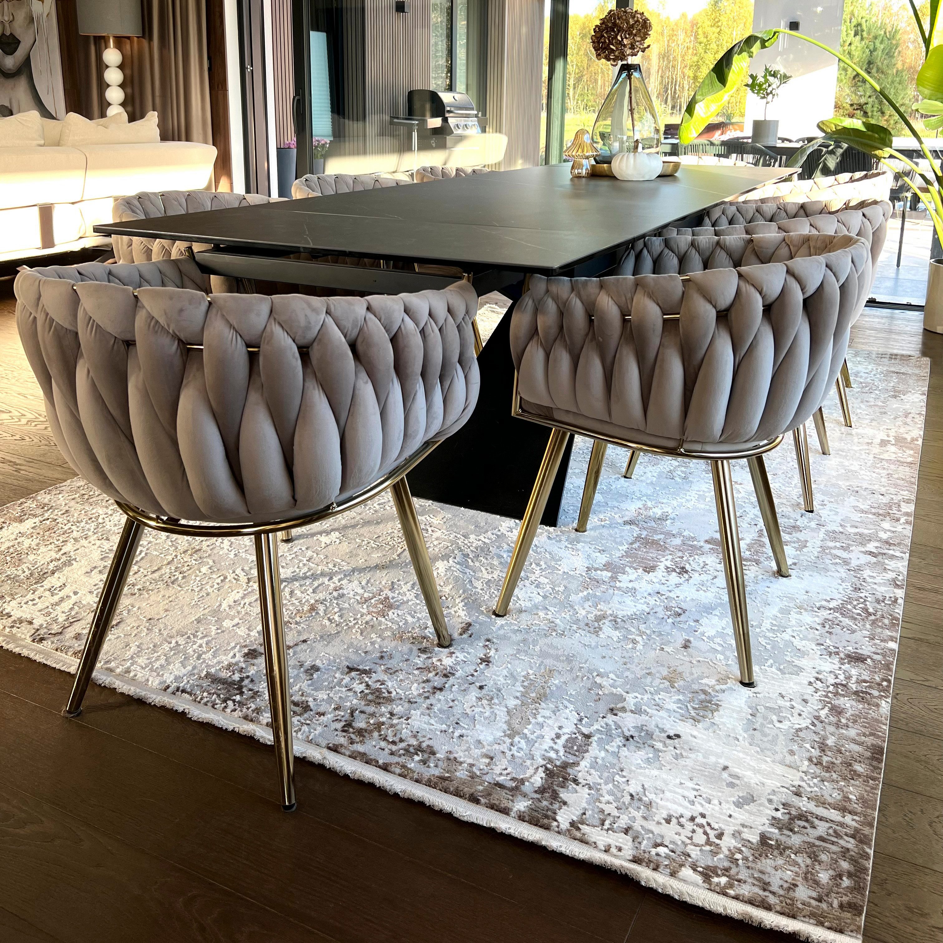 Mazovia Designteppich Modern Abstrakt Beige Anthrazit Wohnzimmer, Schlafzimmer, Esszimmer, Fußbodenheizung – Bild 3 von 5
