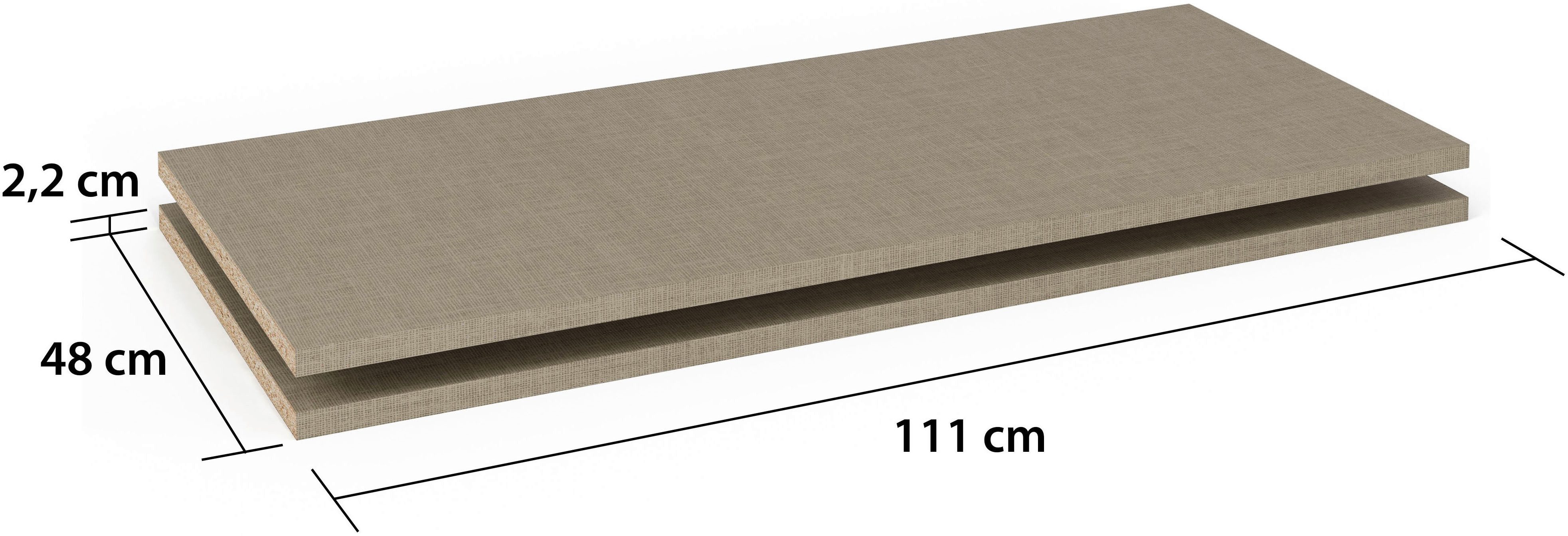 rauch Einlegeboden Zubehör für Rauch-Schwebetürenschränke ORANGE/BLUE, 2er-Set Breite 111 cm, Tiefe 48 cm
