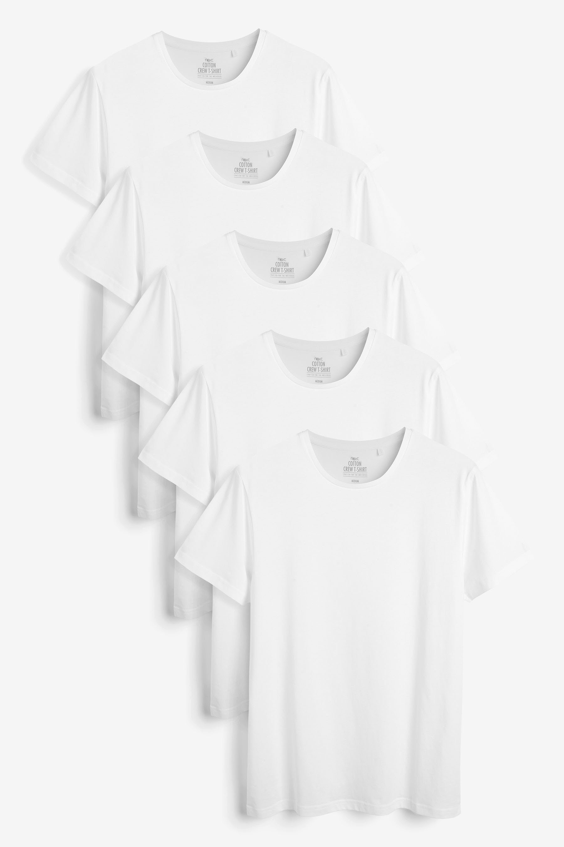 Unterhemd Weiße T-Shirts im Regular-Fit, 5er-Pack