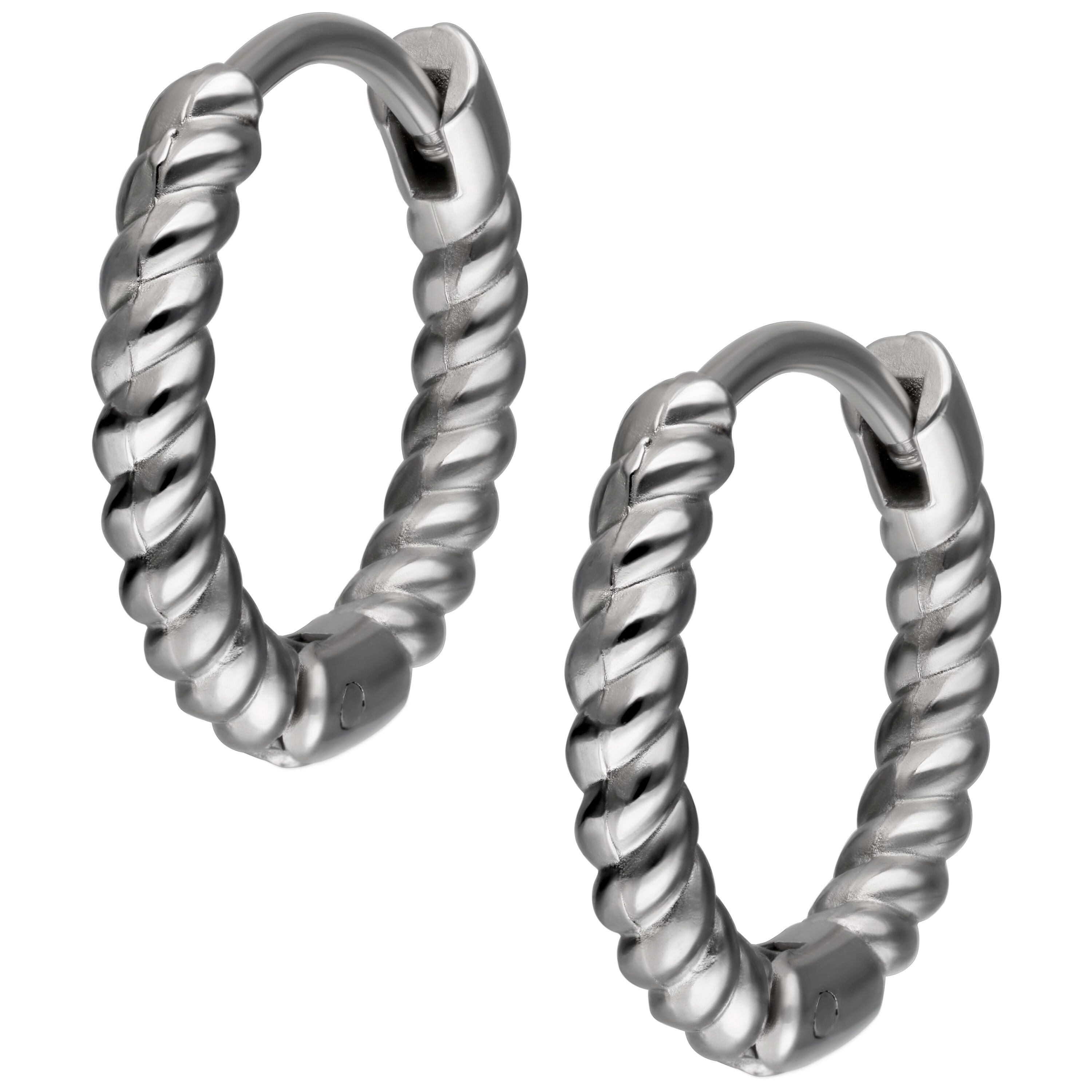 Wildcat Paar Ohrhänger Twisted Little Hoops Pairs 10 mm - Metal argenté, Chirurgenstahl 316L - wasserfest, langlebig, hautverträglich