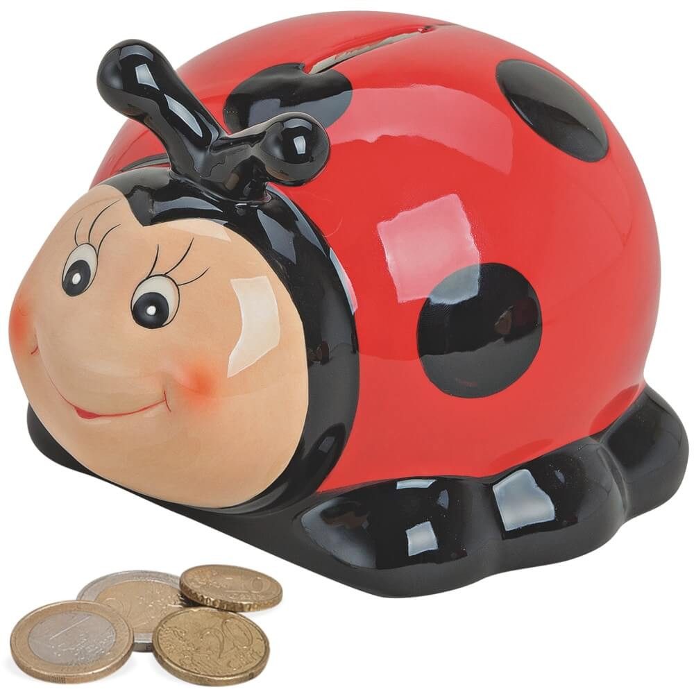 matches21 HOME & HOBBY Spardose Spardose Marienkäfer Sparschwein 14 cm