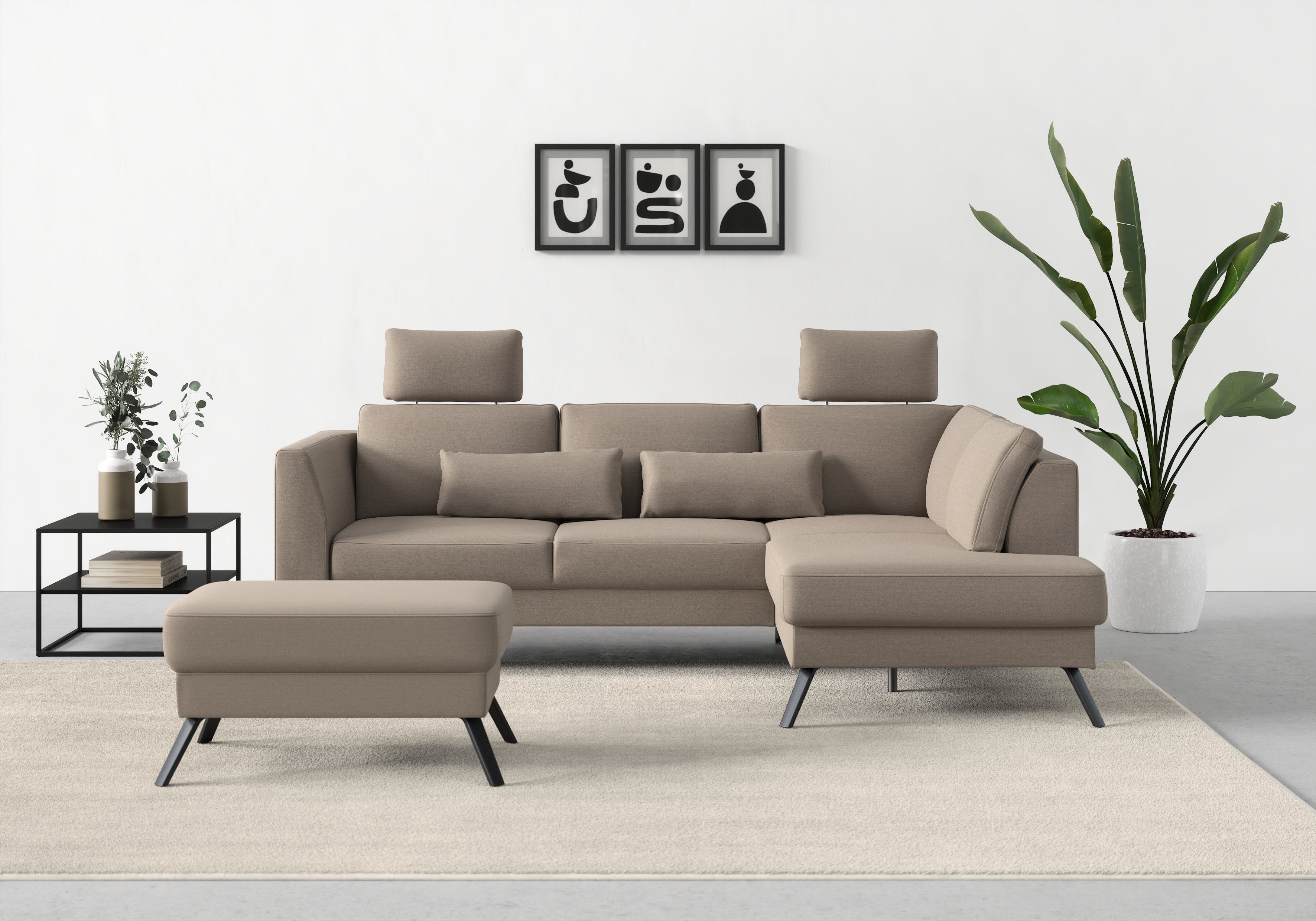 sit&more Ecksofa Lindholm, mit Sitztiefenverstellung und Federkern | Ecksofas