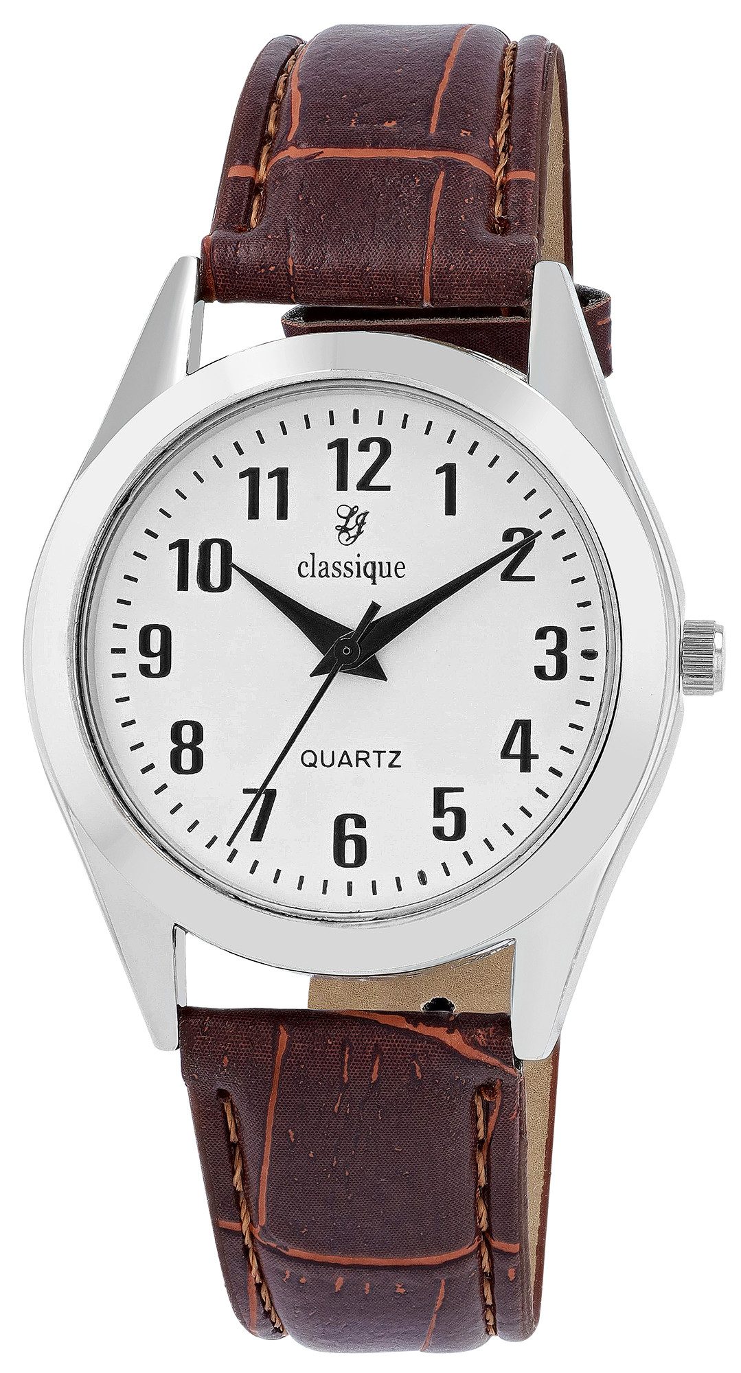 classique Quarzuhr 2900234 Classique Unisexuhr mit Lederimitationsarmband