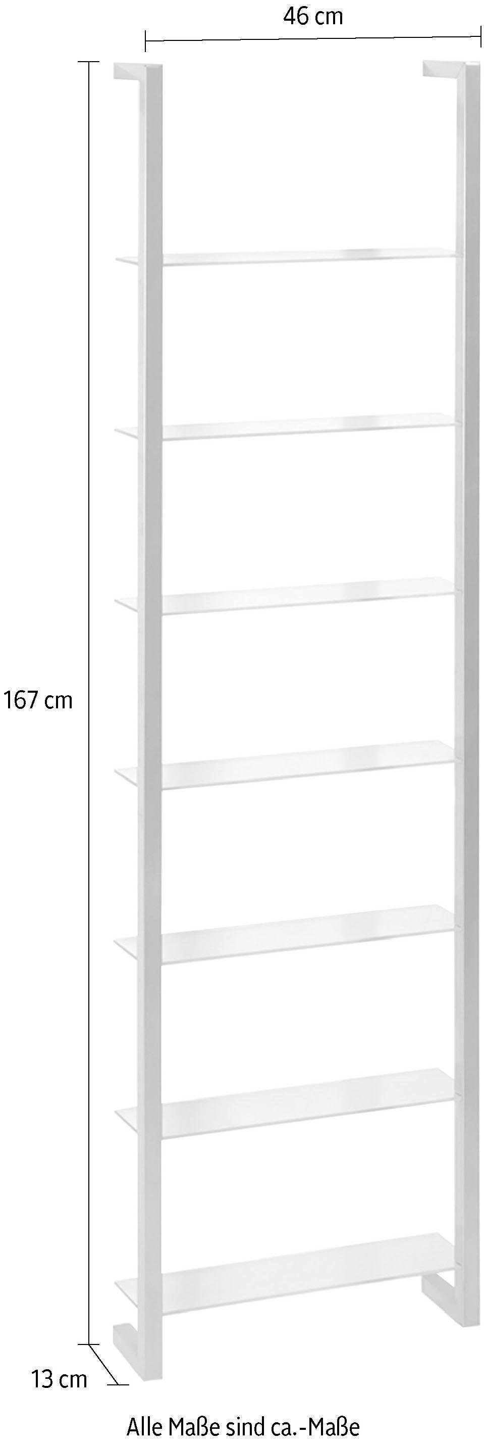 Wandregal CUBIC silberfarben/Glasböden Design Spinder