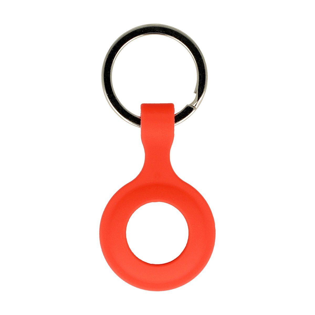 cofi1453 Schlüsselanhänger Silikon Case für AirTag Schutz Hülle Cover Schlüsselanhänger Apple AirTag Cover Case Tracker Tasche Weiß orange