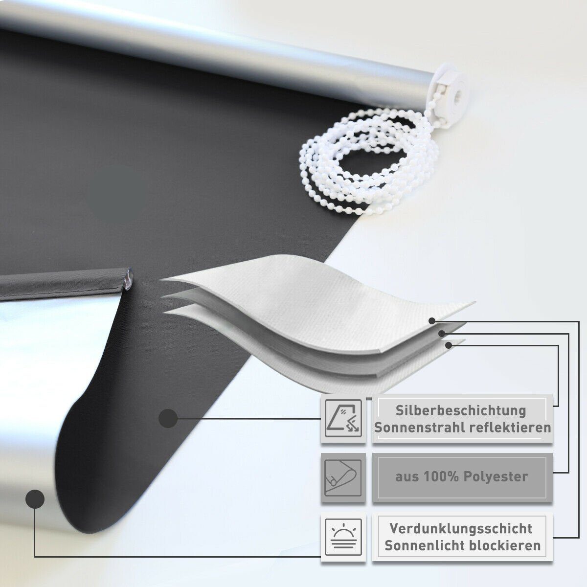 Verdunklungsrollo ohne Bohren Klemmfix Sonnenschutz Thermo günstig online kaufen