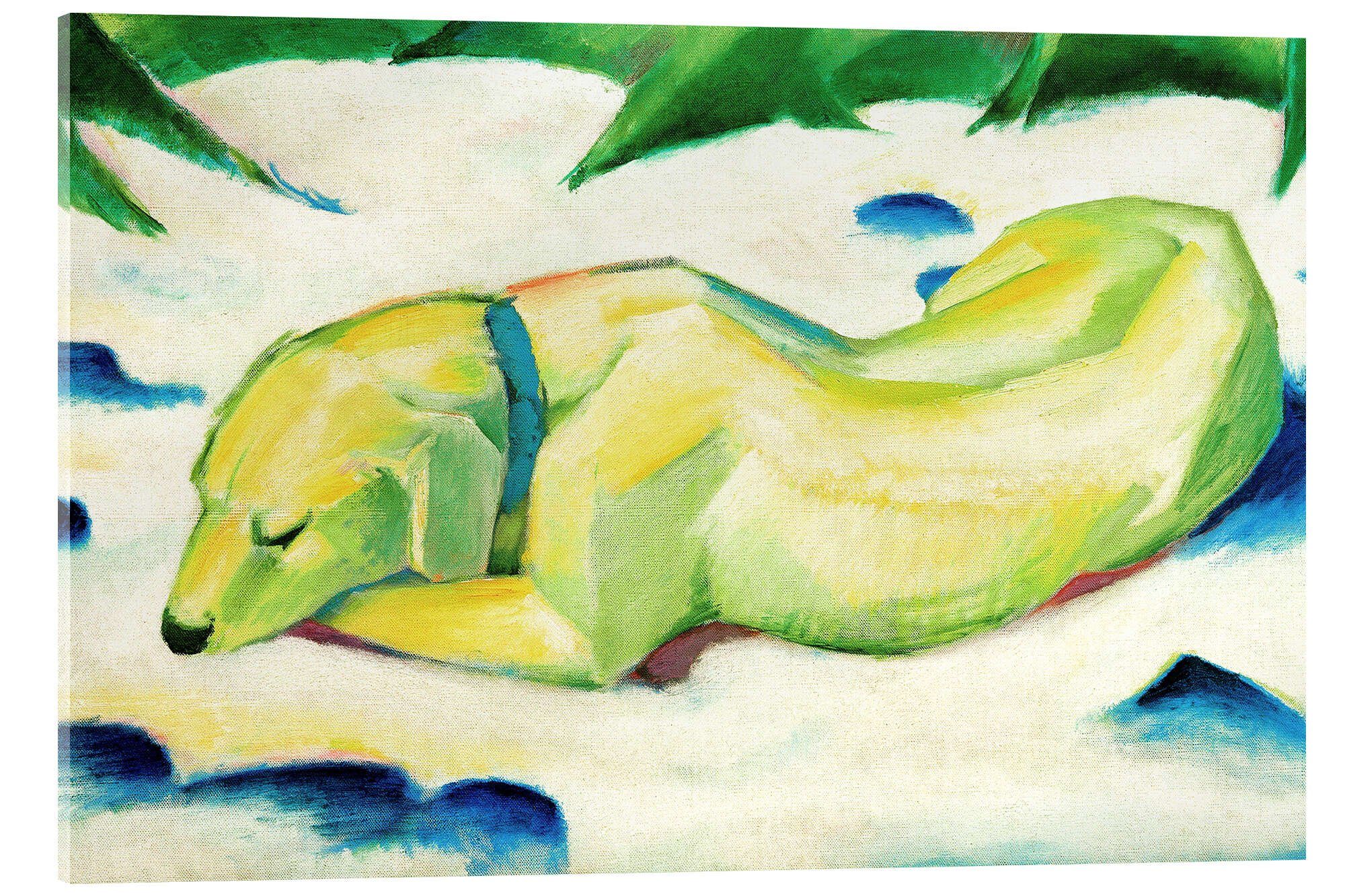 Posterlounge Poster Franz Marc, Liegender Hund günstig online kaufen