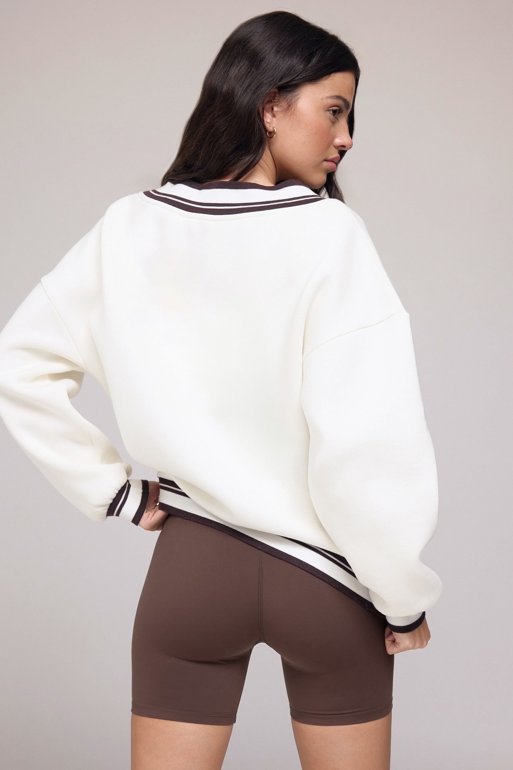 Osia Sweater OSIA Oversized Fit Sweatshirt mit Randstreifen (1-tlg)