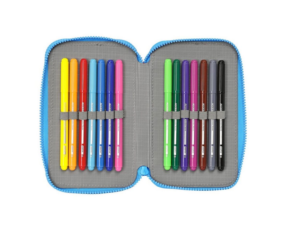 Thumbnail - PJ Masks Federtasche Pj masks Doppel-Federtasche PJ Masks 125 x 195 x 4 cm Blau 28 teilig