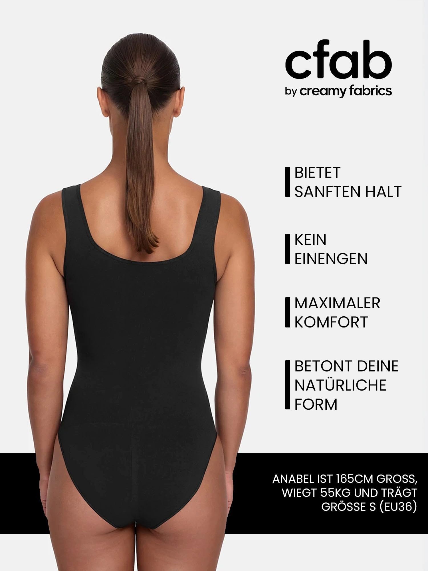 cfab (creamy fabrics) Miederbody Tank Bodysuit Sculpting Shapewear mit Slip-Beige-4XL (1-tlg) Figurformend