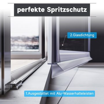 SONNI Dusch-Falttür Duschtür Falttür Nischentür Duschkabine Duschabtrennung Dusche, Nano Glas ESG, Links - oder Rechts montage frei wählba.