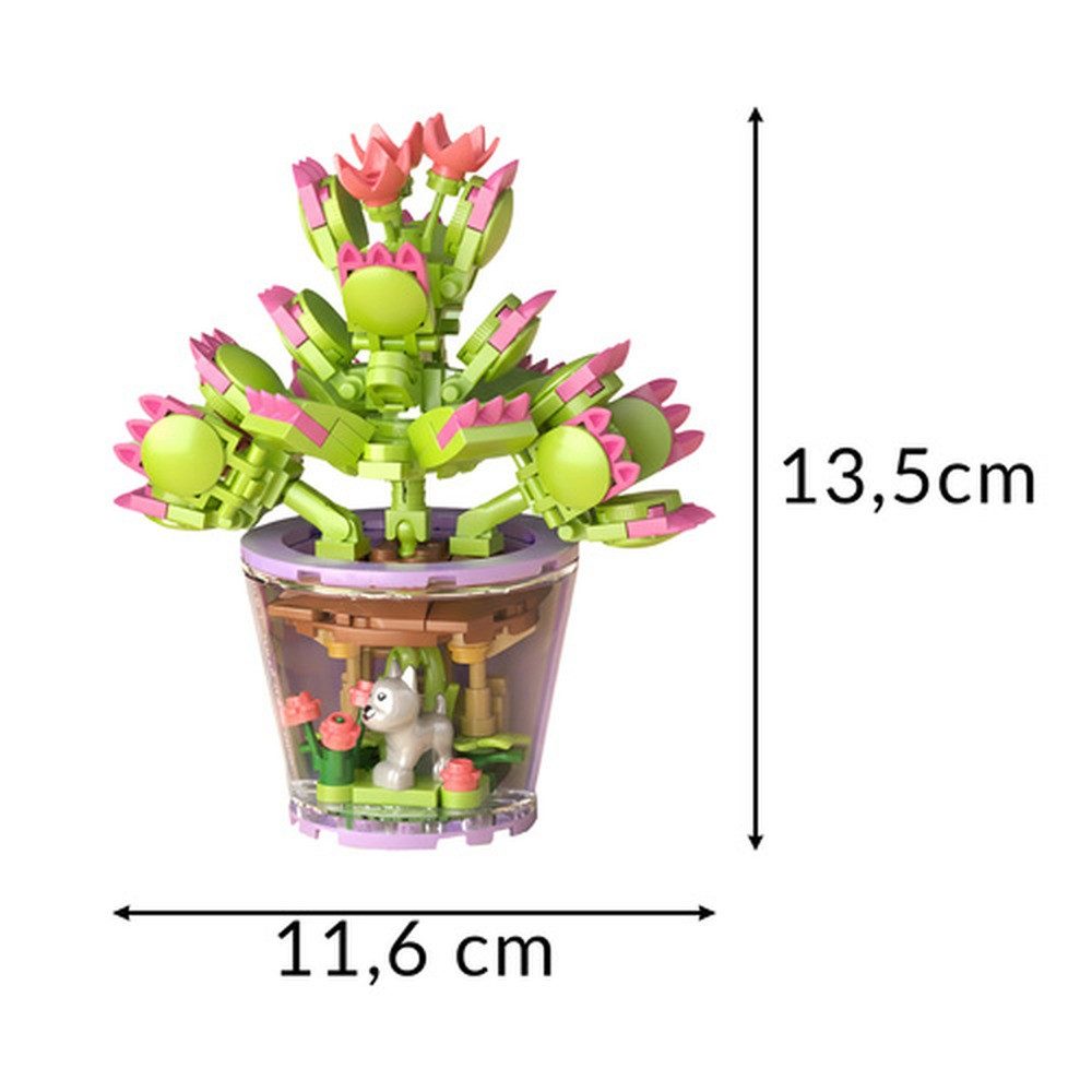 ISO TRADE Blumen Kreatives 3D Bausteine Spielbausteine, (Spar-Set, Zimmerdeko), Einfacher Aufbau auch für Anfänger, ideal als Lernspielzeug