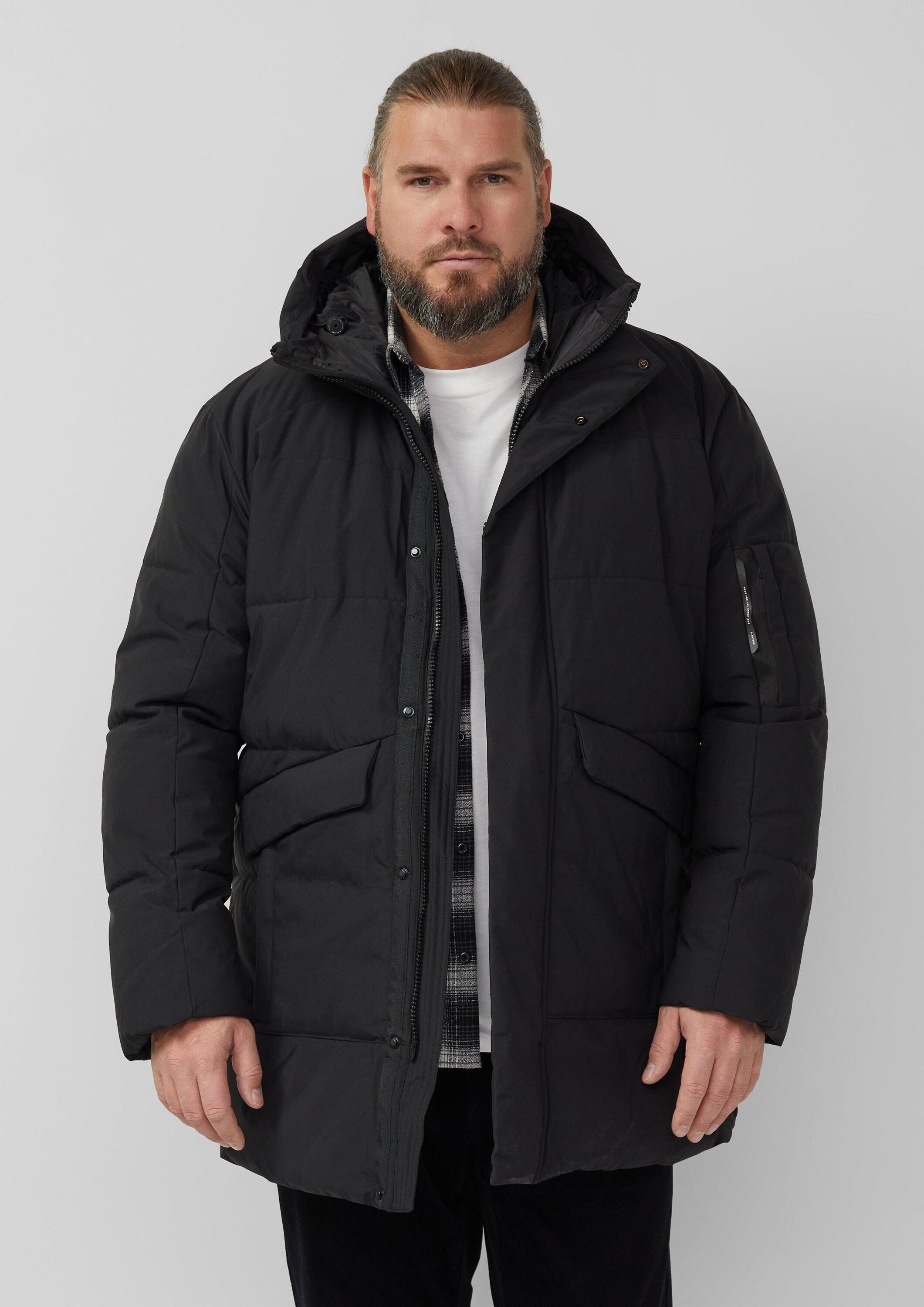 s.Oliver Winterjacke Outdoor-Jacke Wasserabweisender Puffer-Parka mit Kapuze und sportiven Details