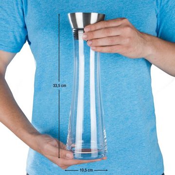 Gravidus Wasserkaraffe Wasserkaraffe Karaffe Wasserflasche Saftkrug Glaskaraffe Glaskanne 1L