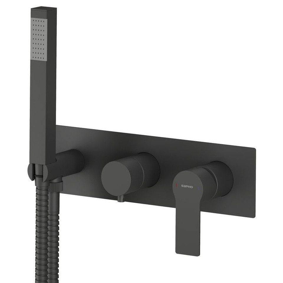 Sapho Duscharmatur PAX Unterputz-Duscharmatur/Wannenarmatur mit Handbrause, 2 Wege Sapho-XA52-15