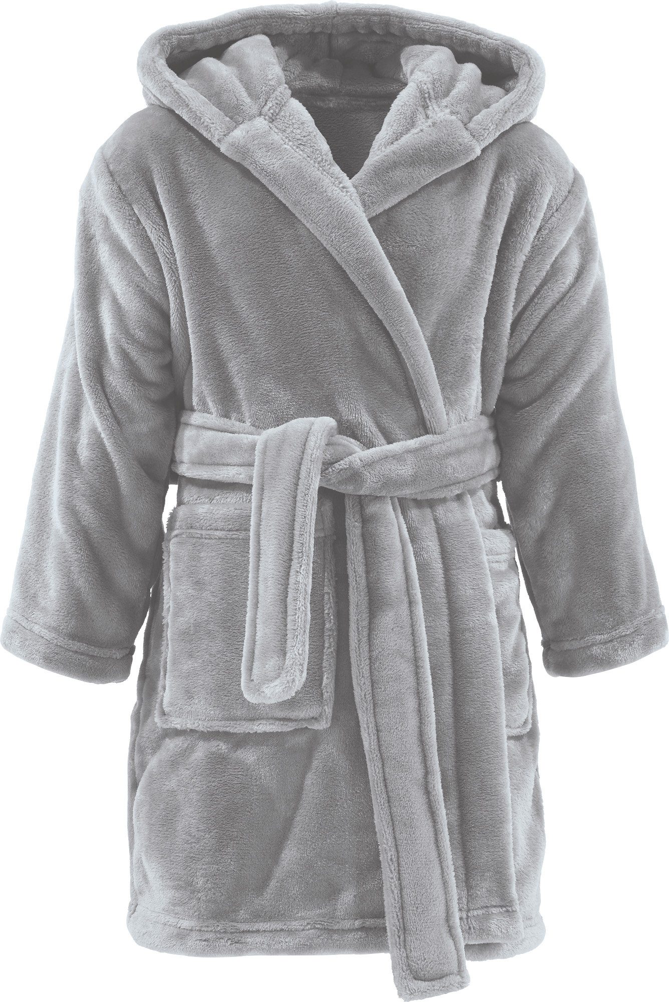 REDBEST Kinderbademantel Kinder-Bademantel "Perris" mit Kapuze, Rückenlänge: 66 cm, Fleece, mit Kapuze/mit Aufsatztasche:, default, Fleece Uni