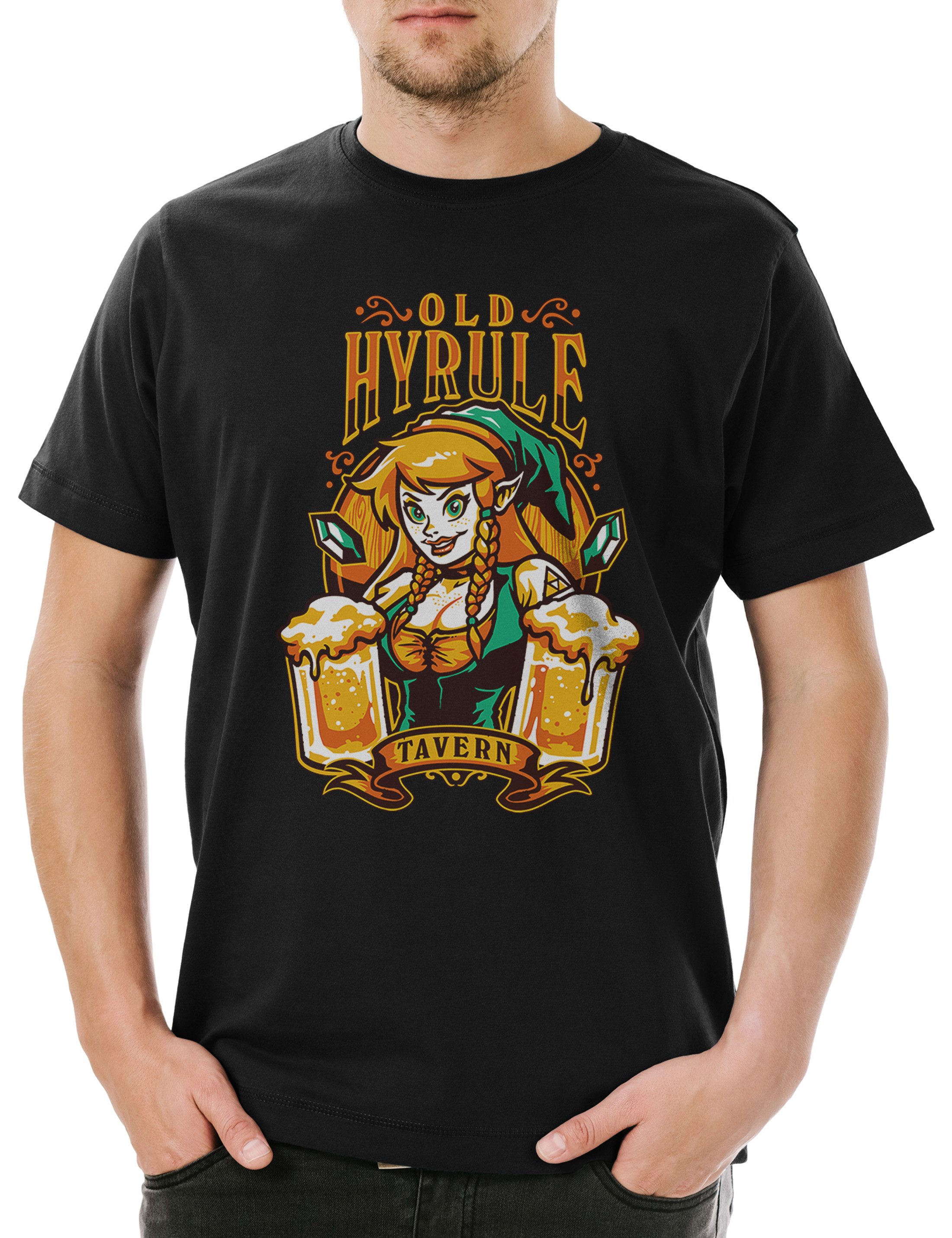 Print-Shirt Old Hyrule Tavern I Herren T-Shirt Link Adventure Legend Game Retro